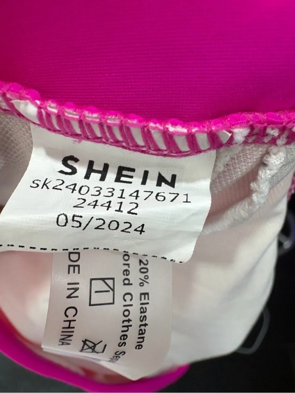 🩷$3 BUNDLED- SHEIN Neon Pink Girls Swim Bikini Top